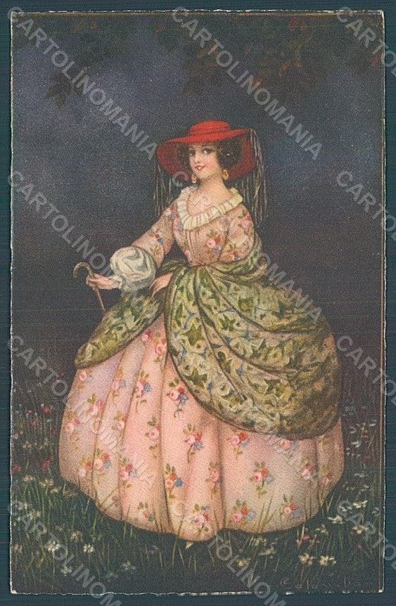 Artist Signed Colombo E. Lady Fashion serie 2121 postcard HR2660 – fronte