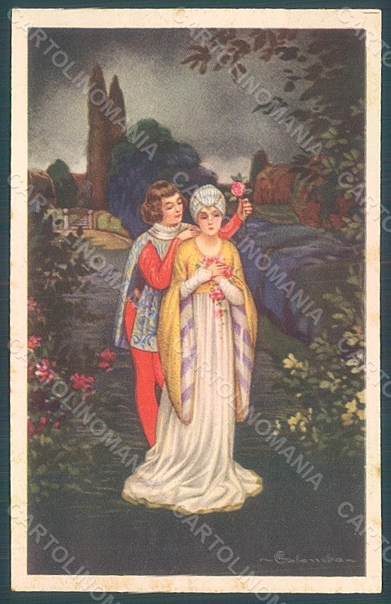 Artist Signed Colombo E. Lady Couple Fashion serie 2100 postcard HR2673 – fronte