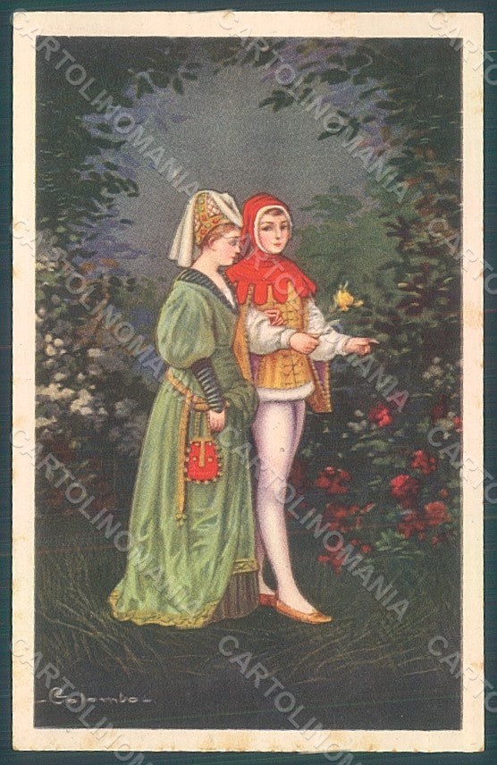 Artist Signed Colombo E. Lady Couple Fashion serie 2100 postcard HR2674 – fronte