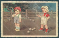 Artist Signed Colombo E. Children Bocce Bowls Sport serie  postcard HR2679 – fronte