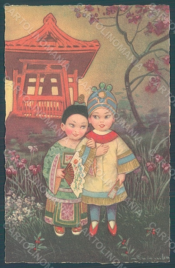 Artist Signed Colombo E. Children Chinese serie 2113 postcard HR2687 – fronte