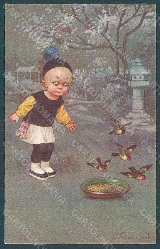 Artist Signed Colombo E. Boy Chinese serie 1982-2 postcard HR2691 – fronte