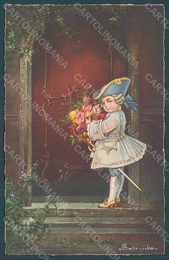 Artist Signed Colombo E. Boy Venetian serie 2035 postcard HR2699 – fronte