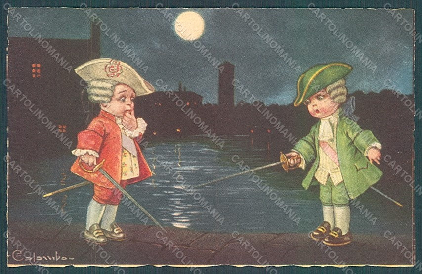 Artist Signed Colombo E. Children Venetian Paper Moon serie 2036 postcard HR2703 – fronte