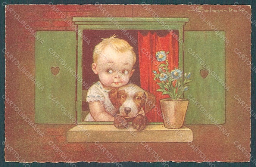 Artist Signed Colombo E. Boy Dog serie 2007 postcard HR2720 – fronte