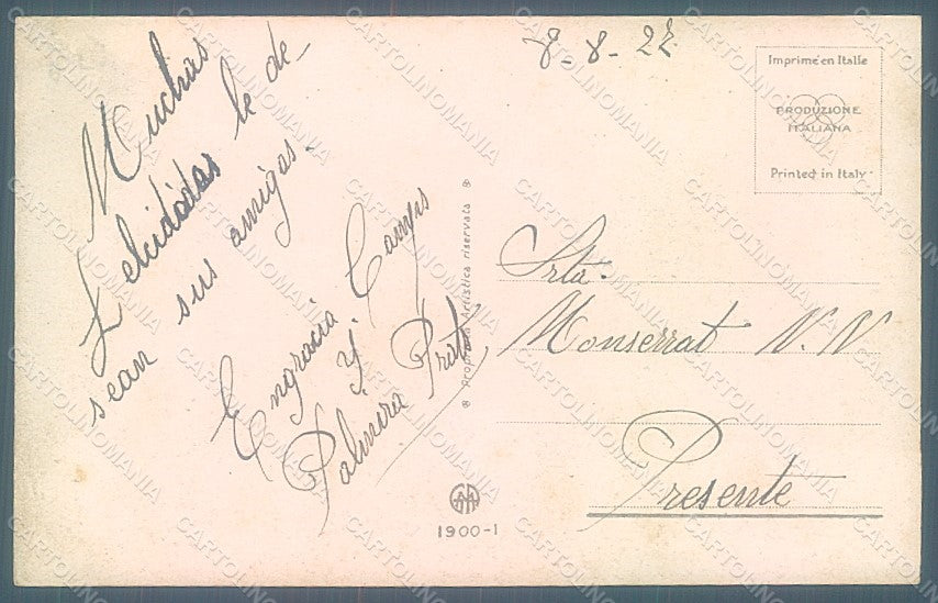 Artist Signed Colombo E. Girl Make up Puff Dog serie 1900-1 postcard HR2723 – retro