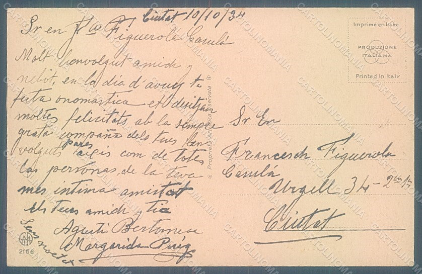 Artist Signed Colombo E. Children Geisha serie 2168 postcard HR2724 – retro