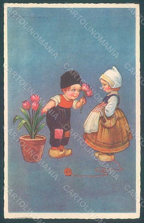 Artist Signed Colombo E. Children Duch serie 1905-4 postcard HR2727 – fronte