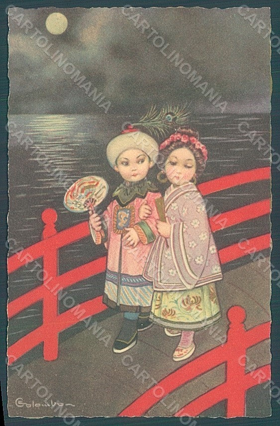 Artist Signed Colombo E. Children Chinese serie 2113 postcard HR2731 – fronte