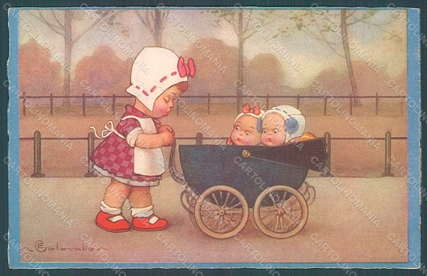 Artist Signed Colombo E. Girl Baby serie 2246 postcard HR2734 – fronte