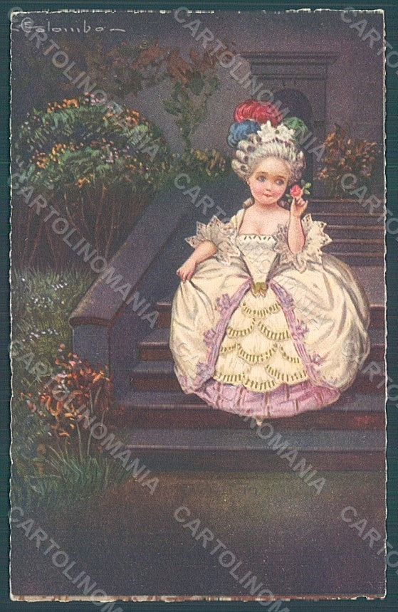 Artist Signed Colombo E. Girl Venetian serie 2035 postcard HR2740 – fronte
