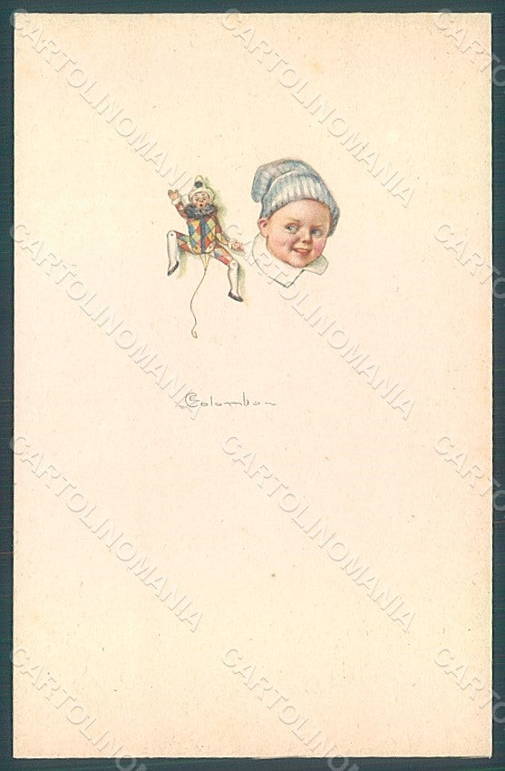 Artist Signed Colombo E. Child Harlequin Puppet serie 572M-3 postcard HR2747 – fronte