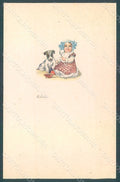 Artist Signed Colombo E. Child Girl Dog serie 587M-4 postcard HR2751 – fronte