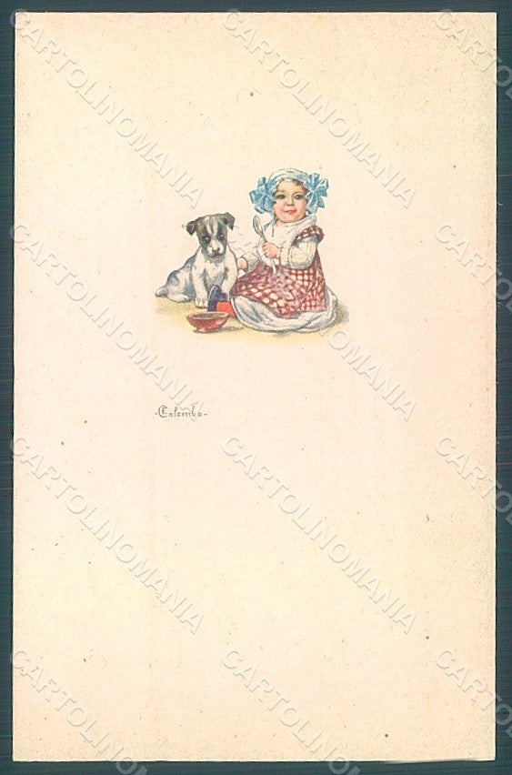 Artist Signed Colombo E. Child Girl Dog serie 587M-4 postcard HR2751 – fronte