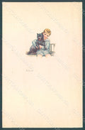 Artist Signed Colombo E. Child Boy Dog serie 587M-1 postcard HR2753 – fronte