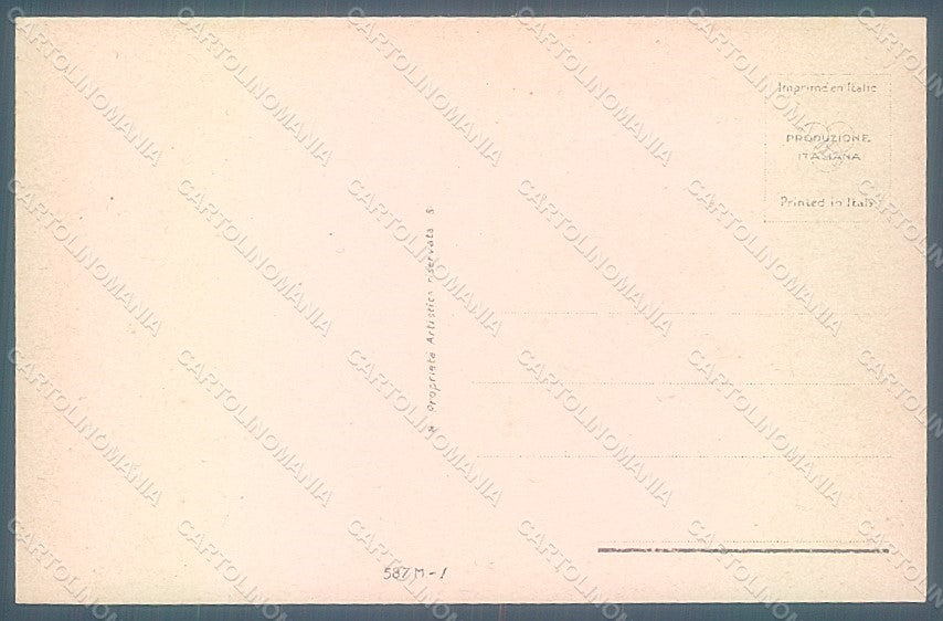 Artist Signed Colombo E. Child Boy Dog serie 587M-1 postcard HR2753 – retro