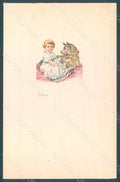 Artist Signed Colombo E. Child Girl Spitz Dog serie 587M-2 postcard HR2754 – fronte