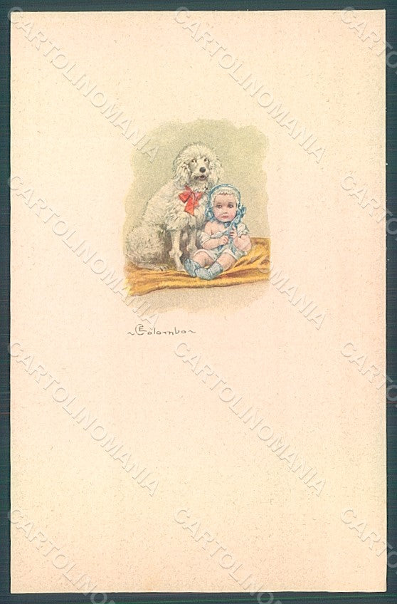Artist Signed Colombo E. Child Poodle Dog serie 518-3 postcard HR2757 – fronte