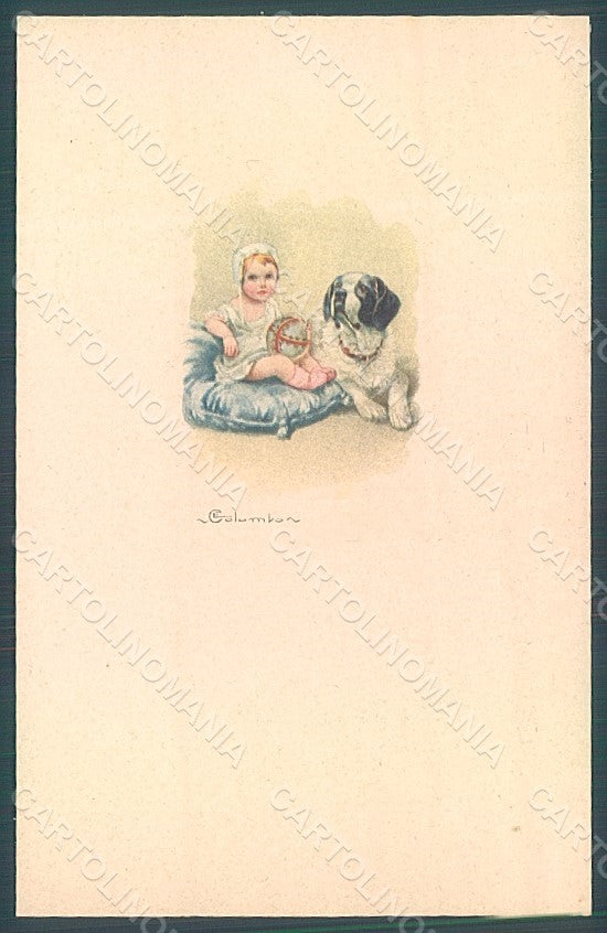 Artist Signed Colombo E. Child Landseer Dog serie 518-4 postcard HR2758 – fronte