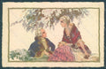 Artist Signed Corbella Couple Lady Borzoi Dog Degami serie 1085 postcard HR2775 – fronte