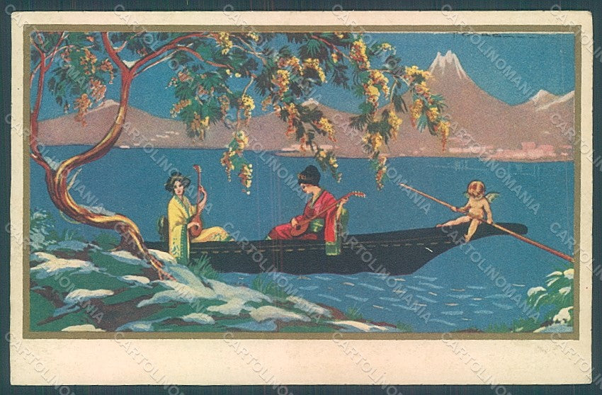 Artist Signed Corbella Glamour Japanese Lady Degami serie 1026 postcard HR2778 – fronte