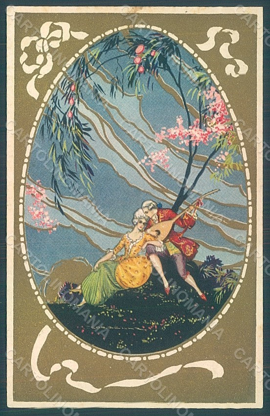 Artist Signed Corbella Glamour Couple Lady Degami serie 1049 postcard HR2782 – fronte