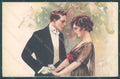 Artist Signed Corbella Glamour Fashion Couple Lady serie 234-2 postcard HR2784 – fronte