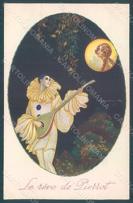 Artist Signed Corbella Le reve de Pierrot Lady Degami serie 668 postcard HR2799 – fronte