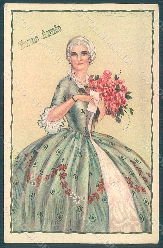 Artist Signed Corbella Glamour Fashion Lady Degami serie 2251 postcard HR2801 – fronte