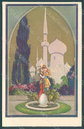 Artist Signed Corbella Easter Couple Lady Degami serie 1118 postcard HR2802 – fronte
