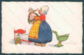 Artist Signed Corbella Dutch Girl Dolls Goose Degami serie 745 postcard HR2806 – fronte