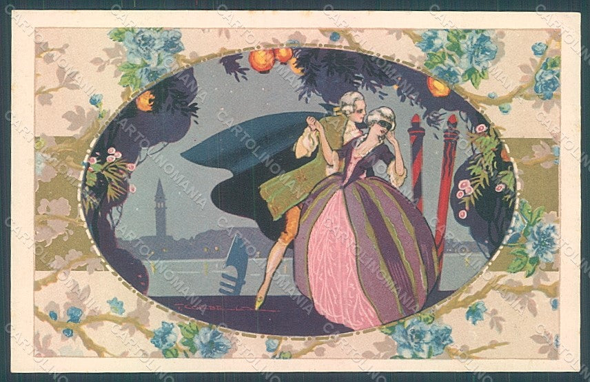Artist Signed Corbella Glamour Venetian Couple Degami serie 1034 postcard HR2807 – fronte