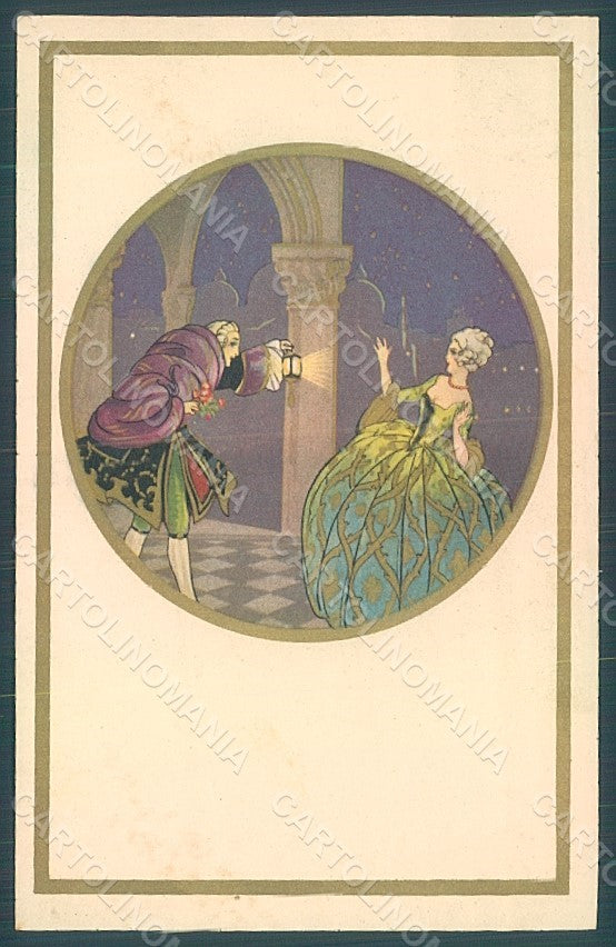 Artist Signed Corbella Glamour Venetian Couple Degami serie 2076 postcard HR2808 – fronte