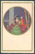 Artist Signed Corbella Glamour Venetian Couple Degami serie 2076 postcard HR2811 – fronte