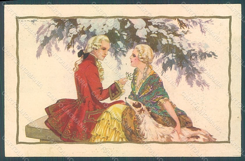Artist Signed Corbella Glamour Couple Lady Degami serie 1085 postcard HR2813 – fronte