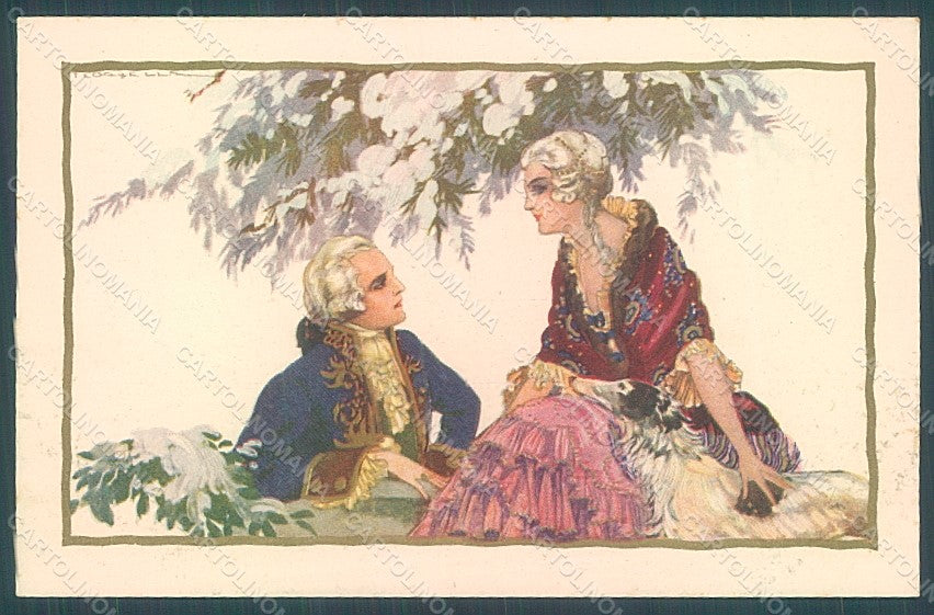 Artist Signed Corbella Glamour Couple Lady Degami serie 1085 postcard HR2815 – fronte