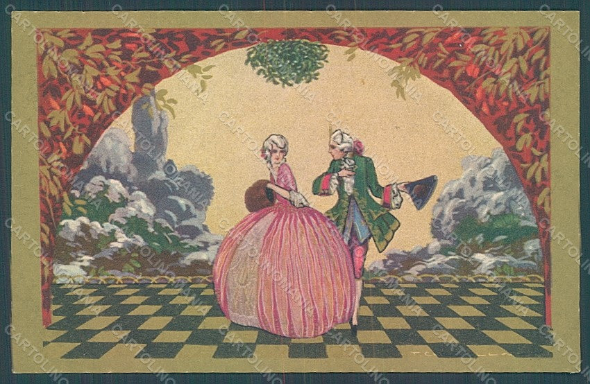 Artist Signed Corbella Glamour Couple Lady Degami serie 3015 postcard HR2816 – fronte
