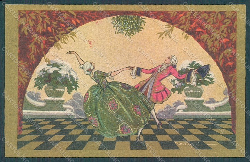 Artist Signed Corbella Glamour Couple Lady Degami serie 3015 postcard HR2817 – fronte