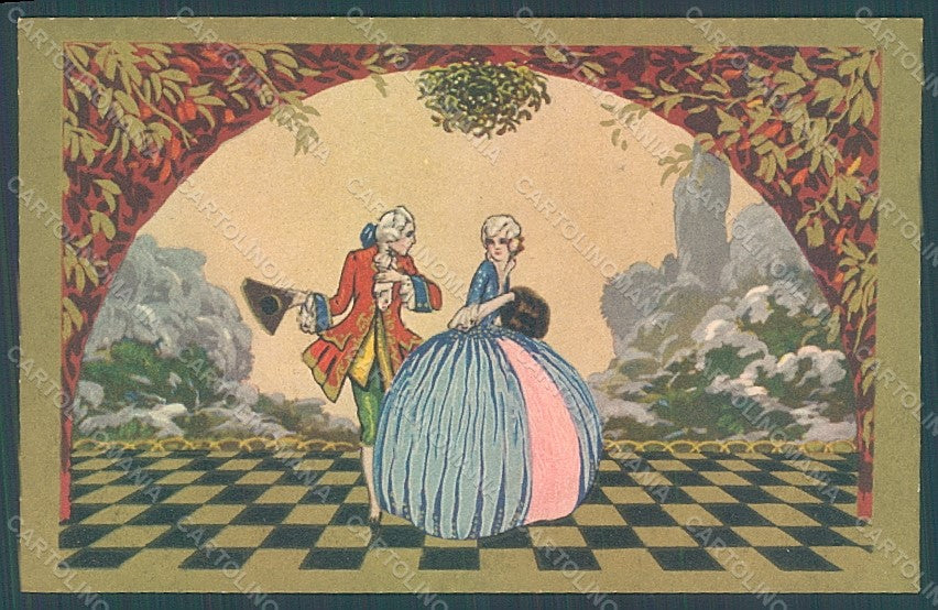 Artist Signed Corbella Glamour Couple Lady Degami serie 3015 postcard HR2818 – fronte
