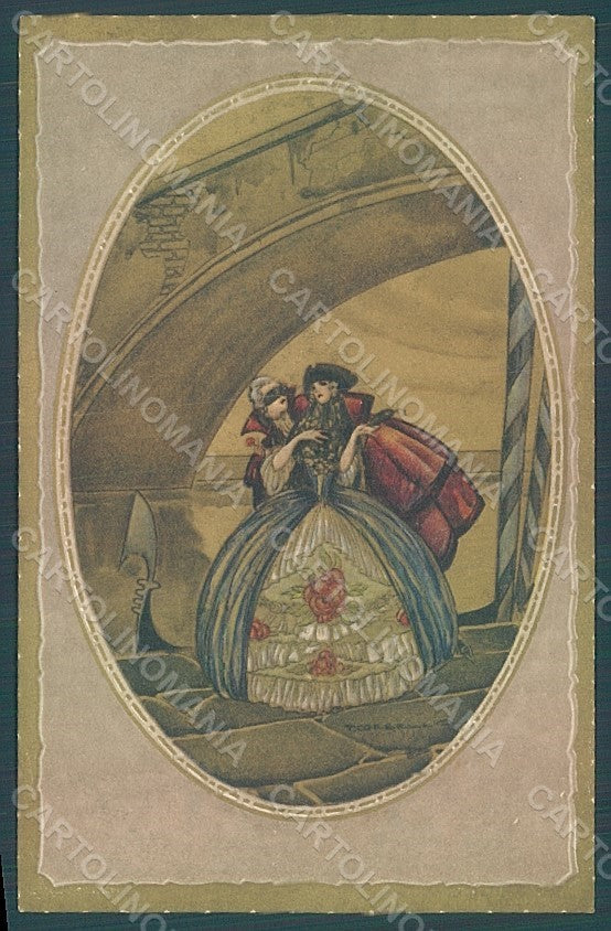 Artist Signed Corbella Glamour Venetian Couple Degami serie 2075 postcard HR2819 – fronte
