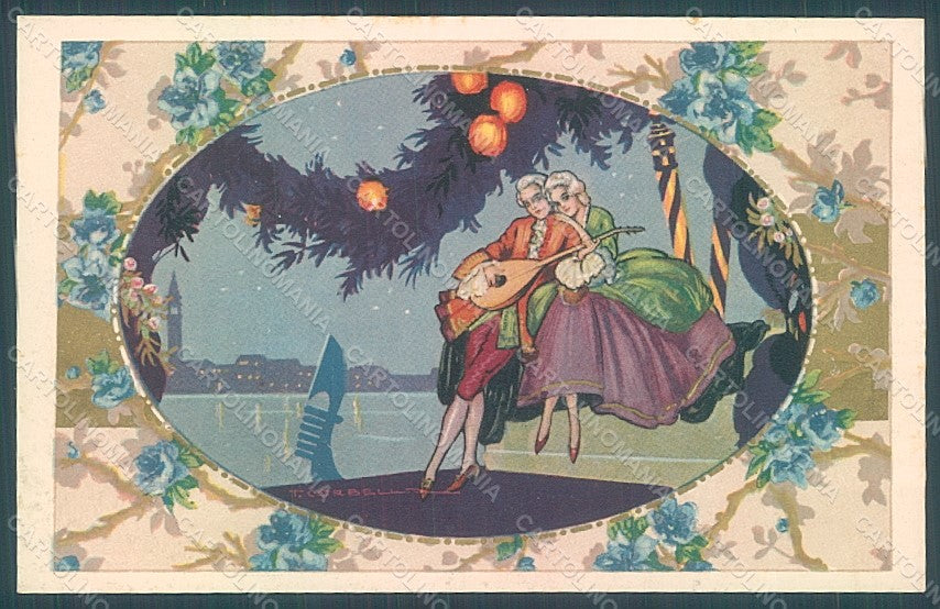 Artist Signed Corbella Glamour Venetian Couple Degami serie 1034 postcard HR2825 – fronte