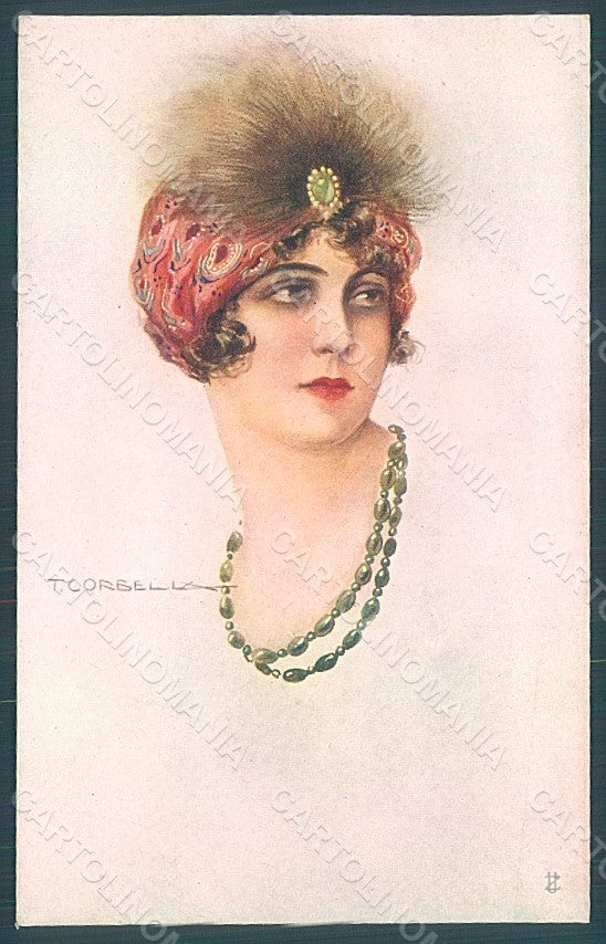 Artist Signed Corbella Glamour Fashion Lady Heat serie 306-2 postcard HR2834 – fronte