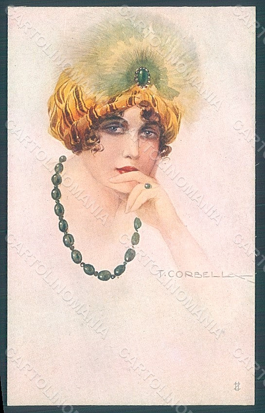 Artist Signed Corbella Glamour Fashion Lady Heat serie 306-3 postcard HR2835 – fronte