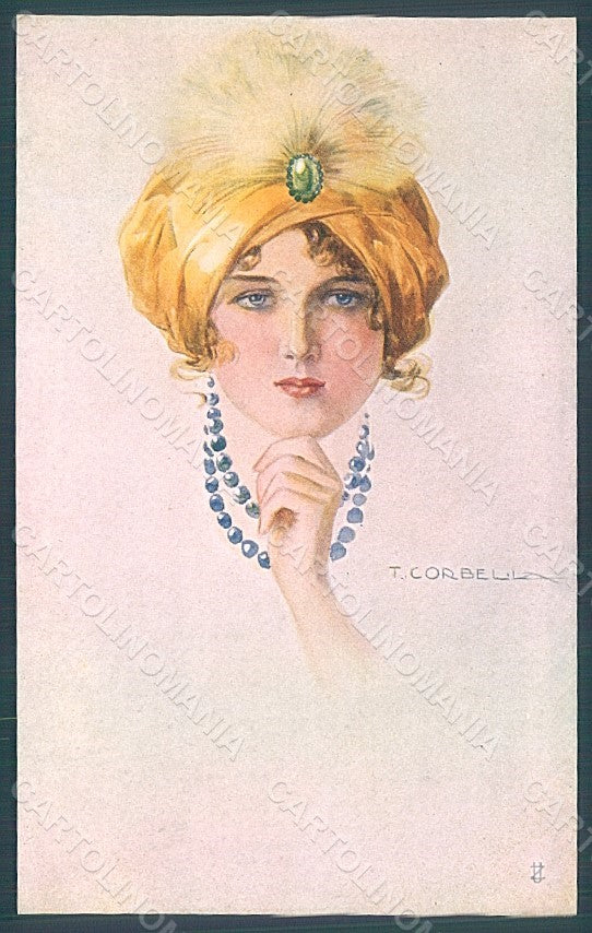 Artist Signed Corbella Glamour Fashion Lady Heat serie 306-5 postcard HR2837 – fronte