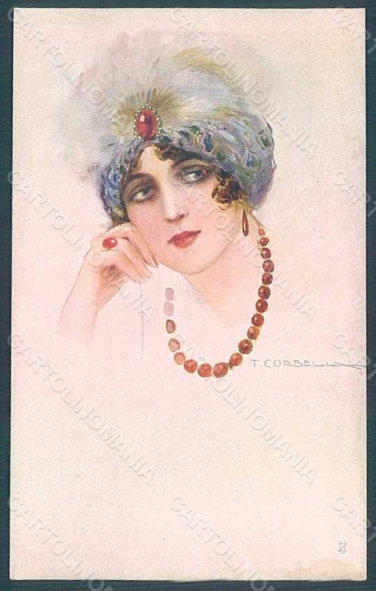 Artist Signed Corbella Glamour Fashion Lady Heat serie 306-1 postcard HR2839 – fronte
