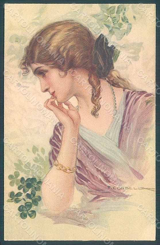 Artist Signed Corbella Glamour Fashion Lady serie 332-2 postcard HR2841 – fronte