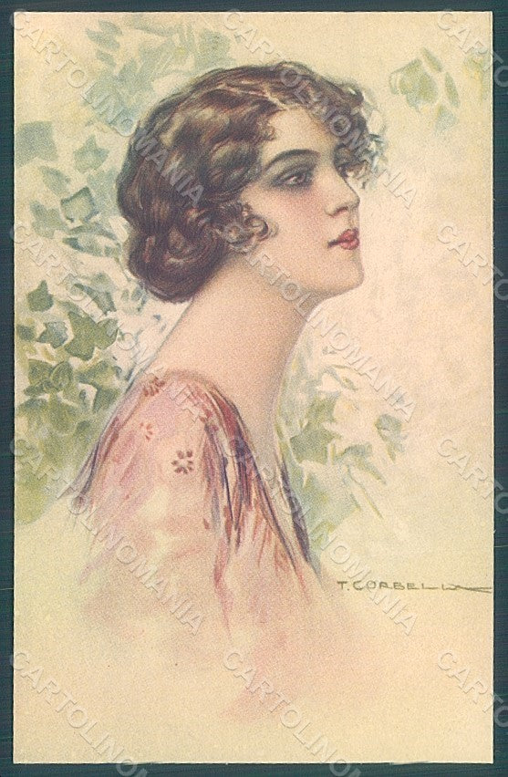 Artist Signed Corbella Glamour Fashion Lady serie 332-1 postcard HR2843 – fronte