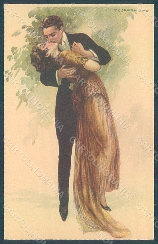 Artist Signed Corbella Glamour Fashion Couple Lady serie 225-5 postcard HR2847 – fronte