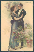 Artist Signed Corbella Glamour Fashion Couple Lady serie 225-4 postcard HR2848 – fronte