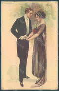 Artist Signed Corbella Glamour Fashion Couple Lady serie 225-3 postcard HR2849 – fronte